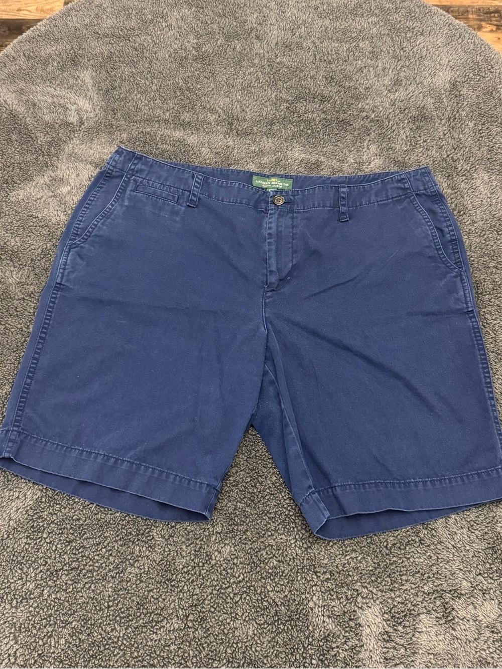 LRL Lauren Jeans Co. Ralph Lauren Shorts Navy Blue Womens Size 16W Chino Cotton